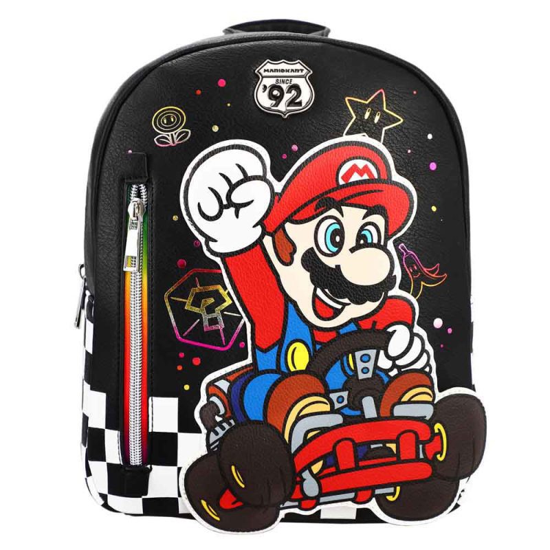 0014739 mario kart rainbow road mini backpack