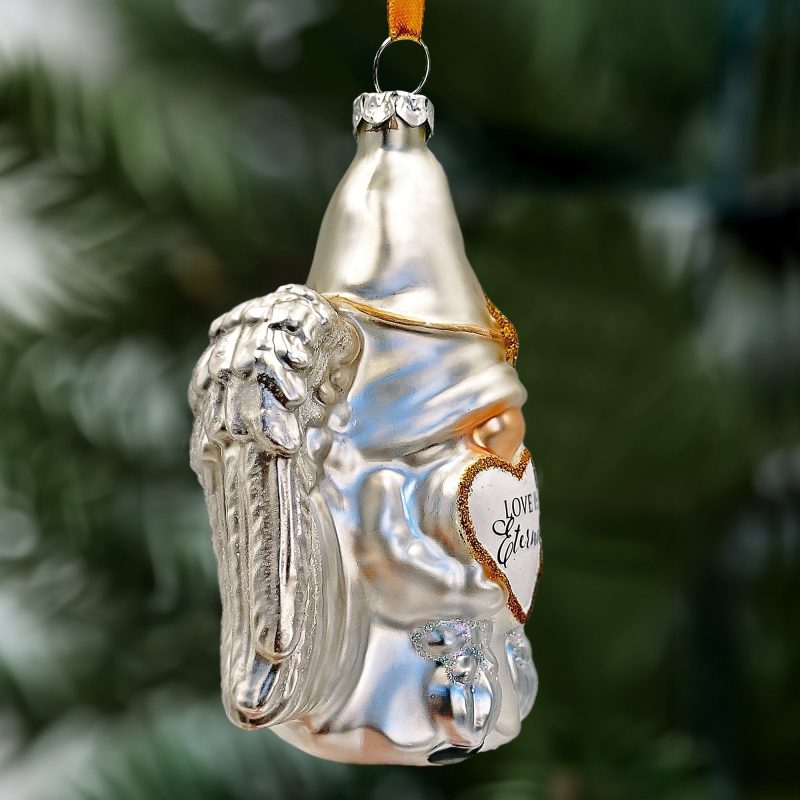 02EternalAngelicGnomeGlassOrnament WhiteAngelDelicateSentimentalTreeDecoration