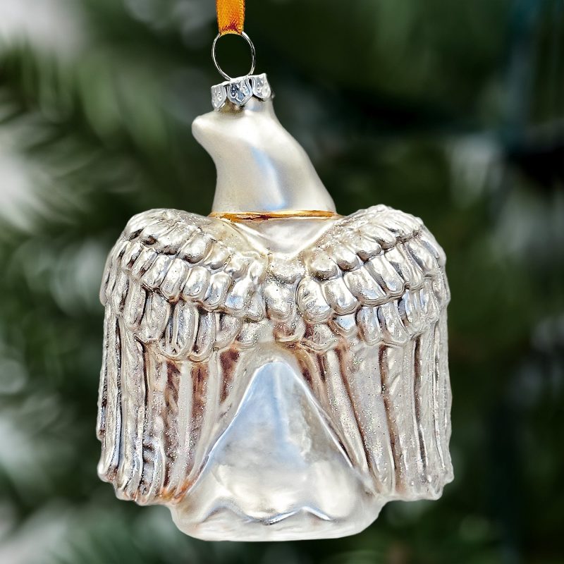 03LoveisEternalAngelicGnomeGlassOrnament WhiteAngelDelicateSentimentalTreeDecoration