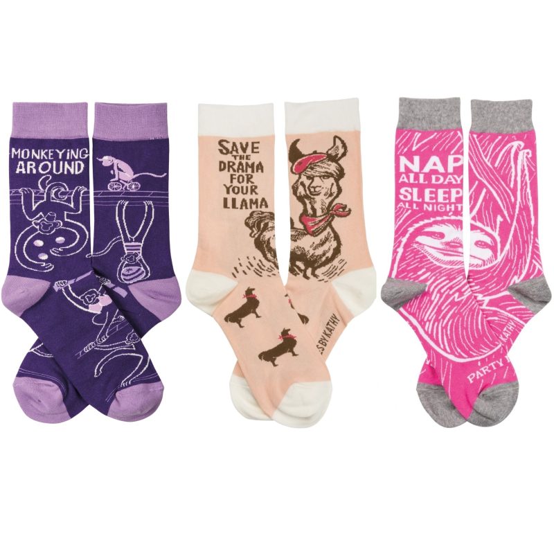 3 Pack Animal Lovers Socks Funny Novelty Socks with Cool Design