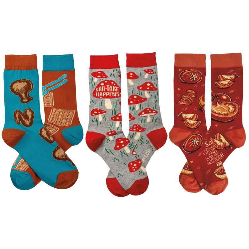 3 Pack Food Lover Socks Fun Cool Foodie Design Novelty Unisex Socks