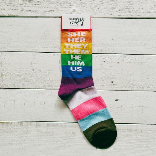 3 Pack Pride Socks LGBTQIA Rainbow Unicorn Pronouns Socks 5