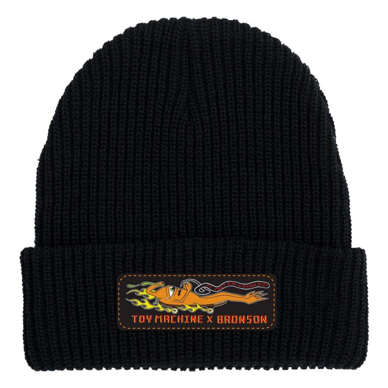 44442300 bronson x toy machine beanie long shoreman hat black unisex bronson speed co 1