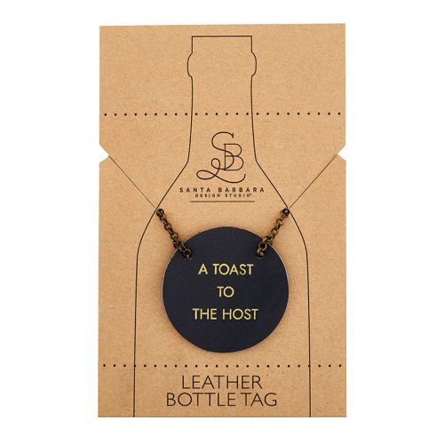 A Toast to the Host Leather Wine Bottle Tag 3