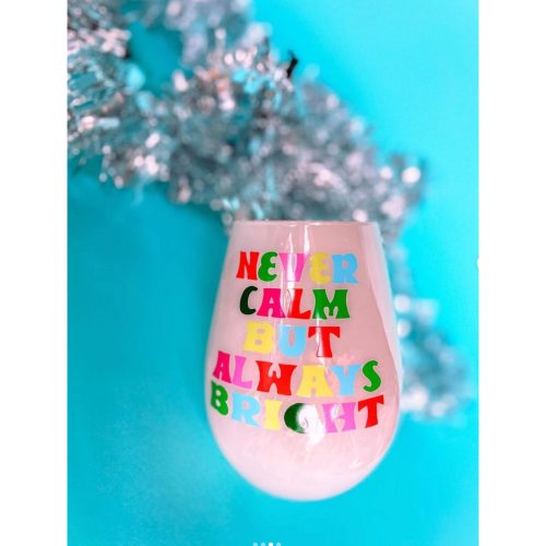 Always Bright Jumbo Stemless Wine Glass in Pink Tinted Glass Pastel Christmas 30 oz Holds an Entire Bottle of Wine 4 9e896f4f ea23 46d1 b67b ee935329dd11