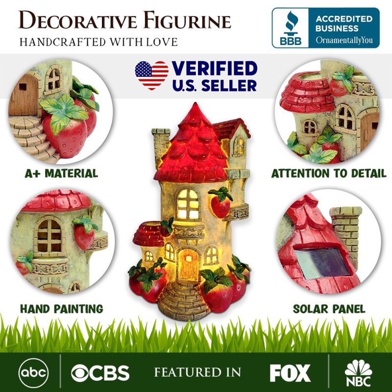 AttributeImage 01SolarPoweredStrawberryFairyHomeGardenStatue 10UniqueSpringDecoration