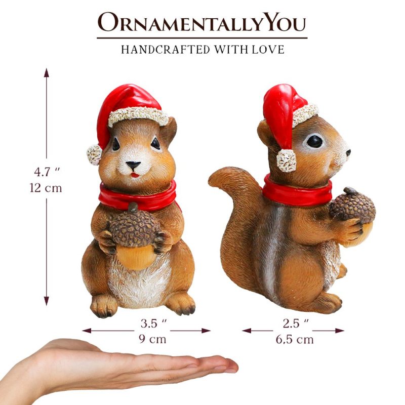 AttributeImage 02CharmingChipmunkwithSantaHatFigurine 5PlayfulChristmasRodentGardenStatue