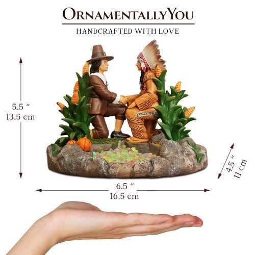 AttributeImage 02HarvestHarmonyKinshipBetweenNativeAmericansandPilgrimsFigurine 6FallDecorandThanksgivingStatue