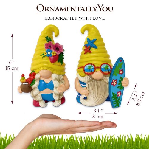 AttributeImage 02TropicalBeachGnomeDuoFigurineSet Cute6SummerDecorationGardenStatue