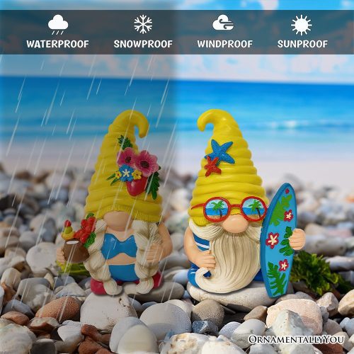 AttributeImage 03TropicalBeachGnomeDuoFigurineSet Cute6SummerDecorationGardenStatue