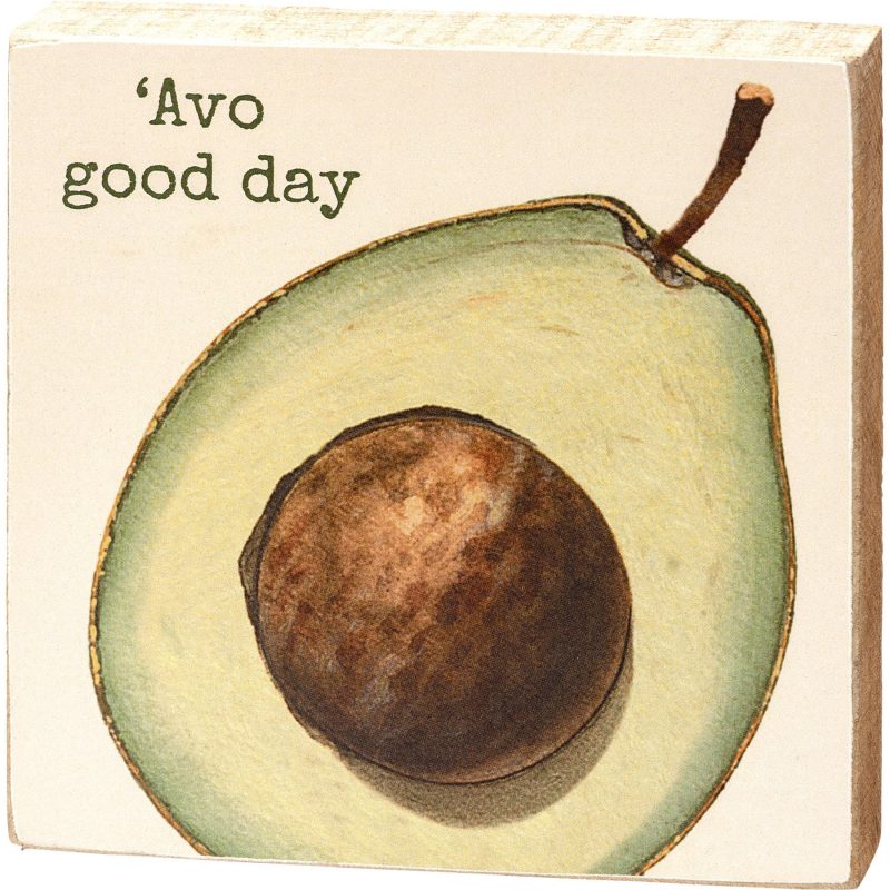 Avo Good Day Wooden Block Sign Plant Lovers Square Desk Wall Decor Display 4 x 4 2