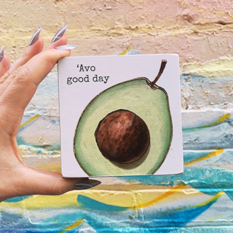 Avo Good Day Wooden Block Sign Plant Lovers Square Desk Wall Decor Display 4 x 4