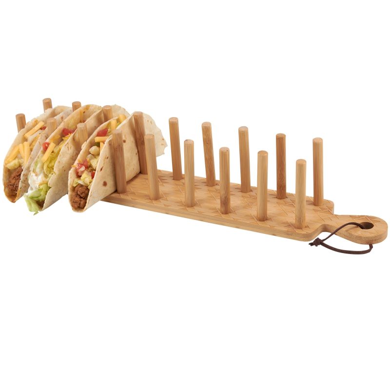 Aztec Pattern Wood Taco Holder Holds Up To 8 Tacos 2