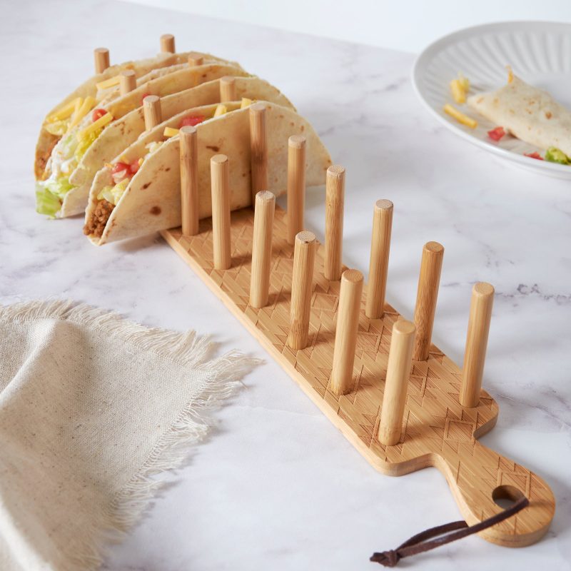 Aztec Pattern Wood Taco Holder Holds Up To 8 Tacos