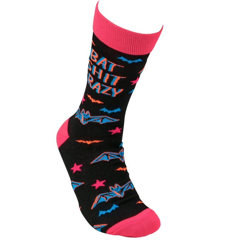 Bat Crazy Socks Womens Colorful Halloween Themed Self Expression Socks 4