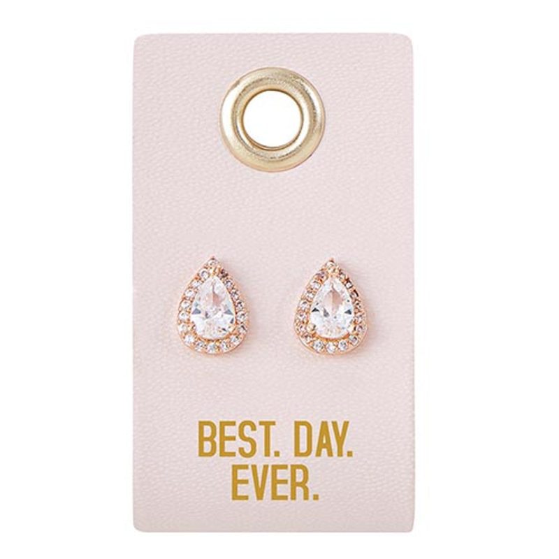 Best Day Ever Stud Love Wedding Earrings Bridal Jewelry