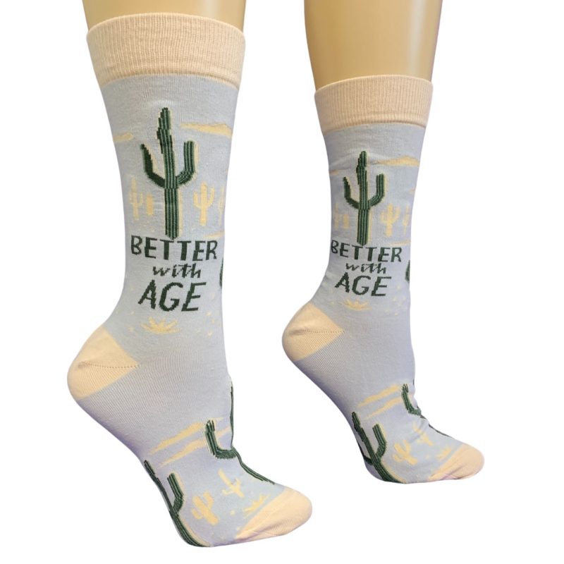 Better With Age Socks Cactus Plants Illustration 6