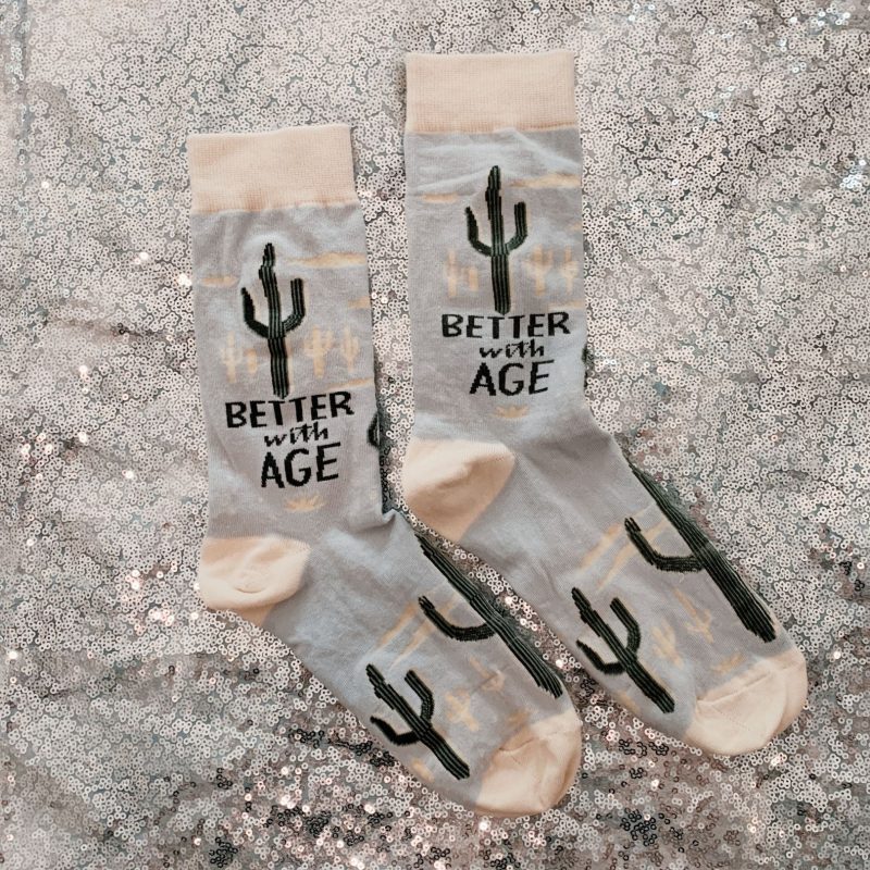 Better With Age Socks Cactus Plants Illustration 9