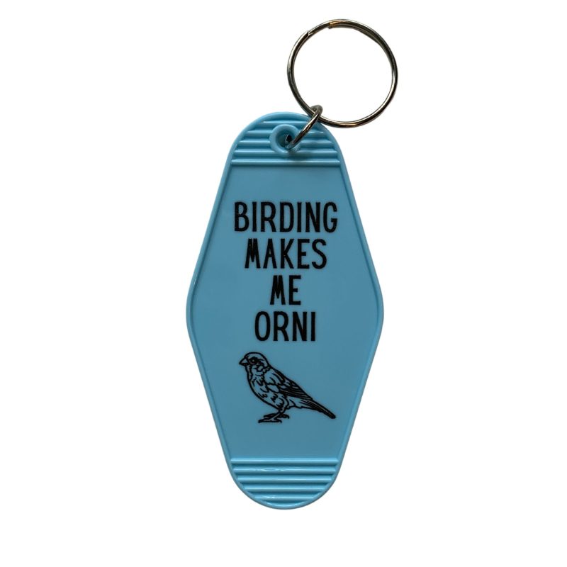 Birding Makes Me Orni Birdwatching Pun Motel Keychain 2