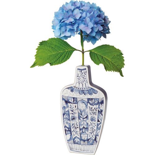 Blue Jar 2D Vase Shaped Wood Decor Hand Painted Floral Designs Decorative Wooden Ancient Vase Stander 5