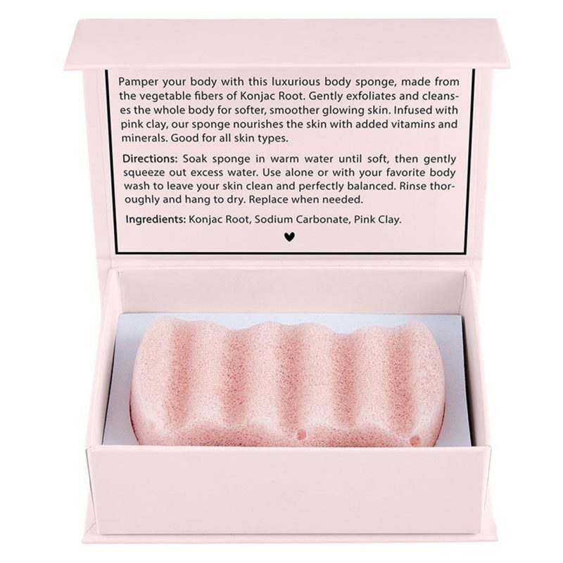 Blush Pink Konjac Body Sponge All Natural Scrub Sponge Detoxify Exfoliate Skin