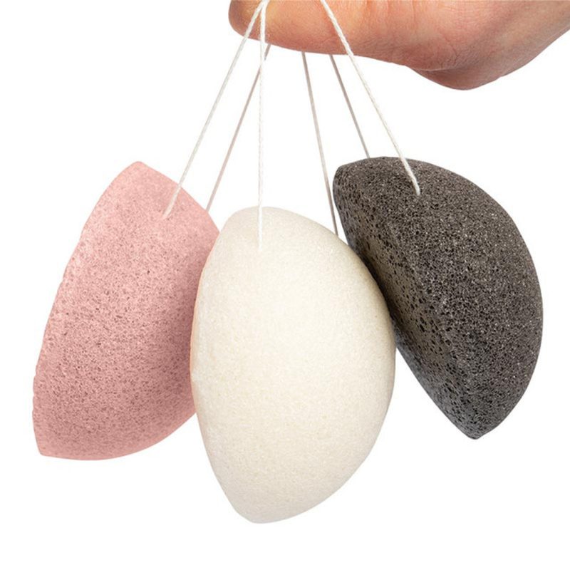 Blush Pink Konjac Facial Sponge All Natural Scrub Sponge Detoxify Exfoliate Skin 4