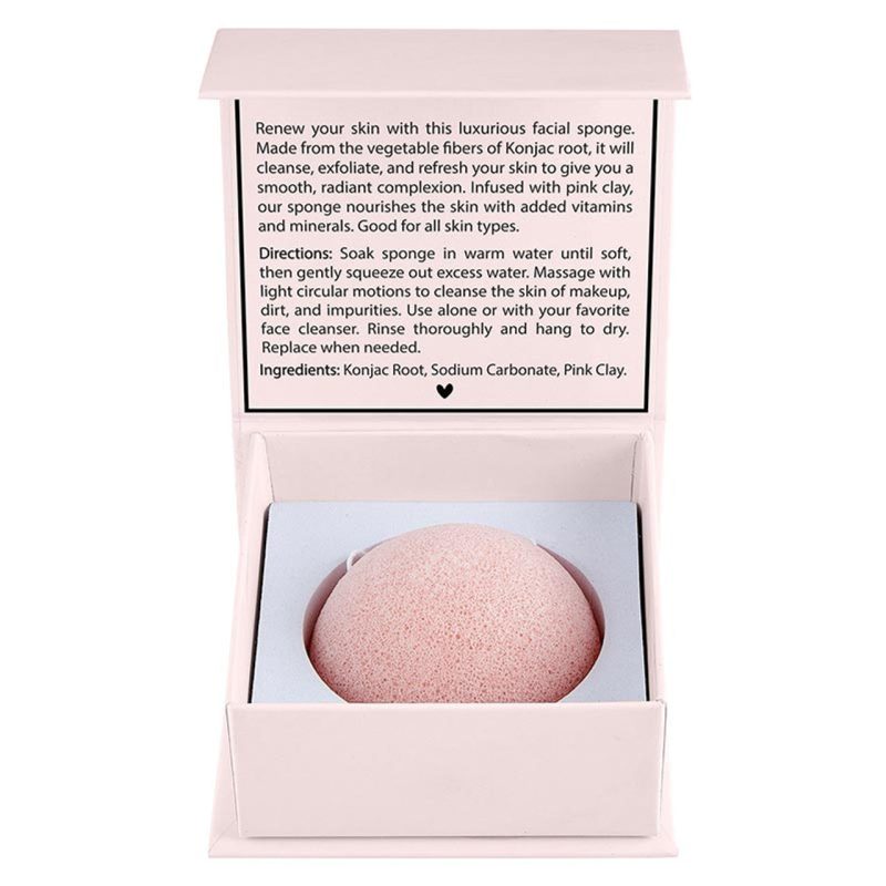 Blush Pink Konjac Facial Sponge All Natural Scrub Sponge Detoxify Exfoliate Skin