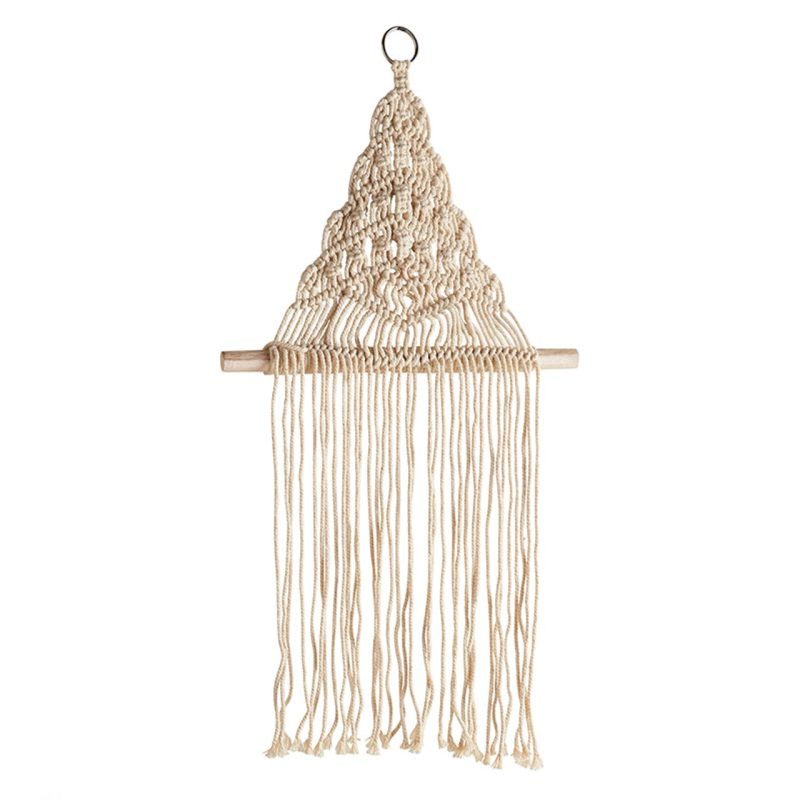 Bohemian Style Triangle Decor Macrame Decorative Wall Hanging 25 x 13 75