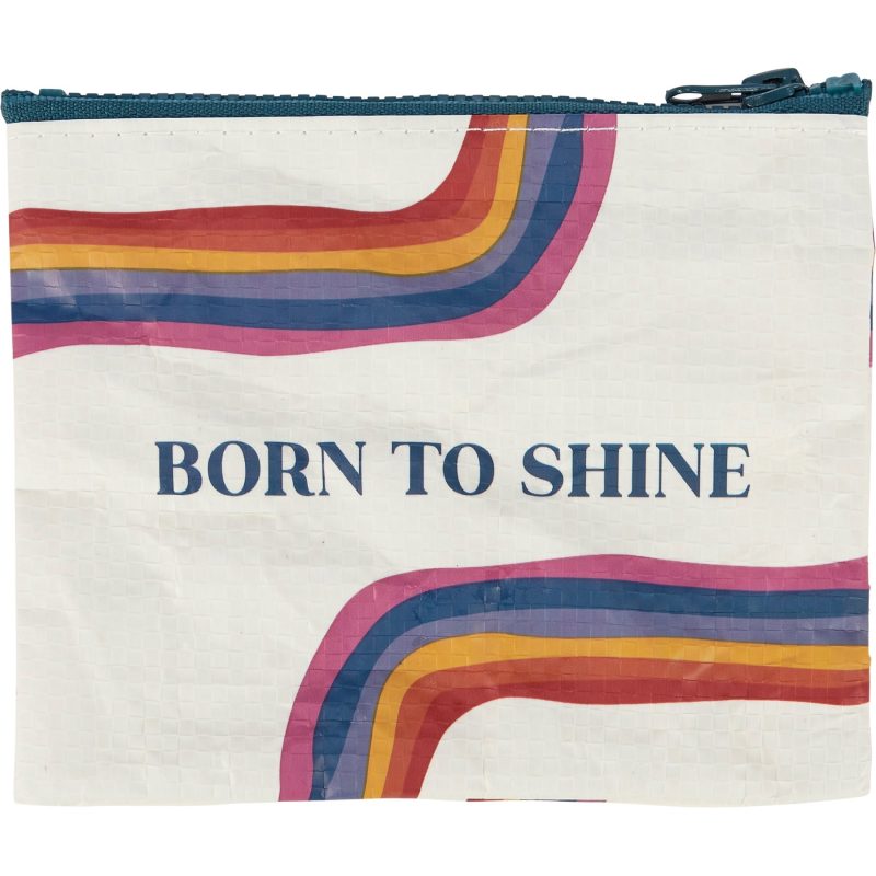 Born To Shine Zipper Wallet Recycled Material Organizer Pouch 5 25 x 4 25 2