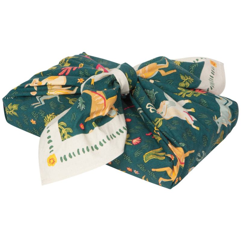 Boundless Recycled Reusable Gift Wrap Rewrapped Repurpose and Wear Fabric Square Wrapper 5