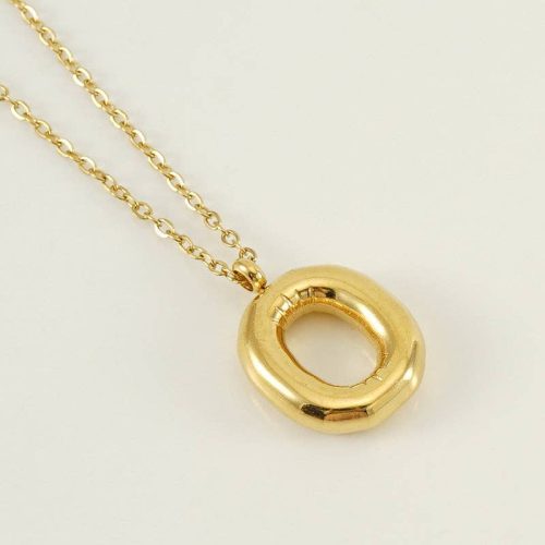 Bubble Shape Initials 18K Gold Plated Pendant Necklace Alphabet Letter Charm Necklace 17 1ed35797 cb5b 441e bcde bc587e7a05bb