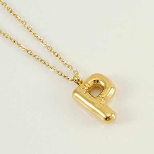 Bubble Shape Initials 18K Gold Plated Pendant Necklace Alphabet Letter Charm Necklace 18 6631cce3 d832 4a41 a4f9 926071a8e31a