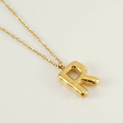 Bubble Shape Initials 18K Gold Plated Pendant Necklace Alphabet Letter Charm Necklace 20 ce5ed4a3 f773 4d66 82ea 69adf8bffe6e