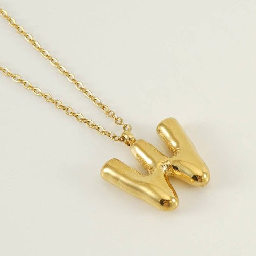 Bubble Shape Initials 18K Gold Plated Pendant Necklace Alphabet Letter Charm Necklace 25 6df73ce7 19f1 44ae aa64 0b96e89ac520