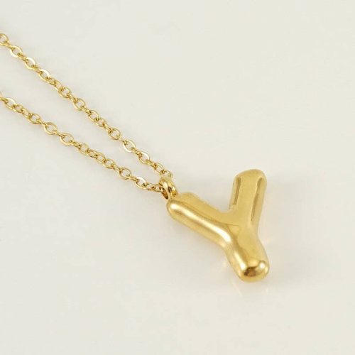 Bubble Shape Initials 18K Gold Plated Pendant Necklace Alphabet Letter Charm Necklace 27 04337872 93e3 4ba7 921b 82388f5f4890