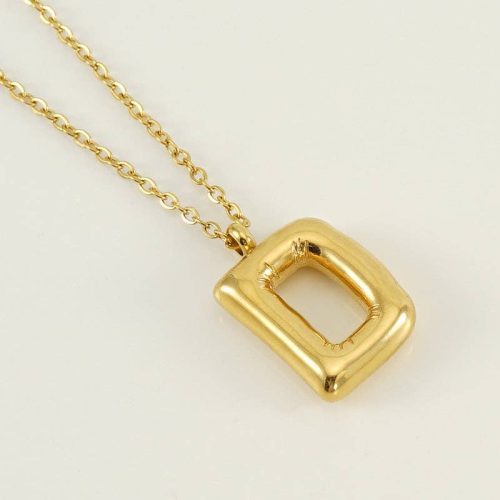 Bubble Shape Initials 18K Gold Plated Pendant Necklace Alphabet Letter Charm Necklace 6 9217cb95 d6e6 4dc7 9ca0 db553e344fbf