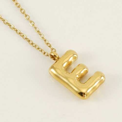 Bubble Shape Initials 18K Gold Plated Pendant Necklace Alphabet Letter Charm Necklace 7 36cebade c34a 411e a69d fe9299d30502