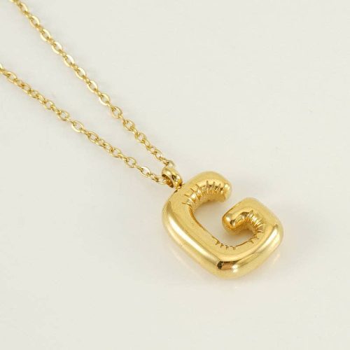 Bubble Shape Initials 18K Gold Plated Pendant Necklace Alphabet Letter Charm Necklace 9 ca981a1e de18 48c5 b860 0ef651abdab4