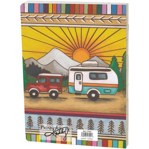 Camper Double Sided Journal Wood Burned Camper Trailer Art Designs Notebook 10