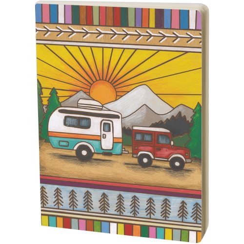 Camper Double Sided Journal Wood Burned Camper Trailer Art Designs Notebook 11