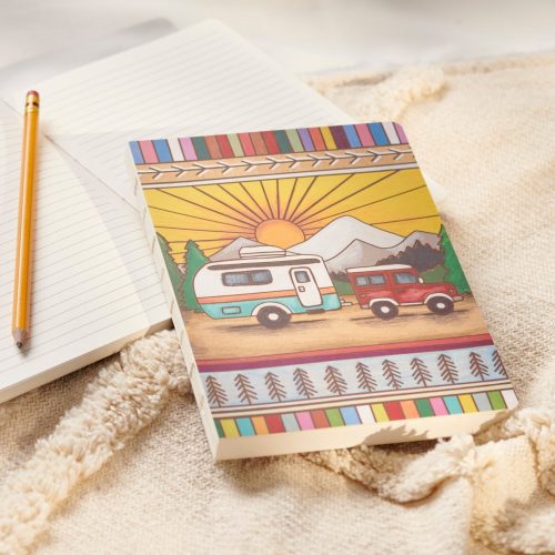 Camper Double Sided Journal Wood Burned Camper Trailer Art Designs Notebook 8