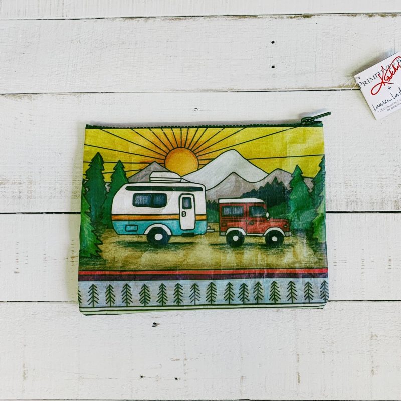 Camper Zipper Pouch Camping Themed Purse Pencil Case Organizer 9 50 x 7 4