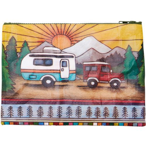 Camper Zipper Pouch Camping Themed Purse Pencil Case Organizer 9 50 x 7 7