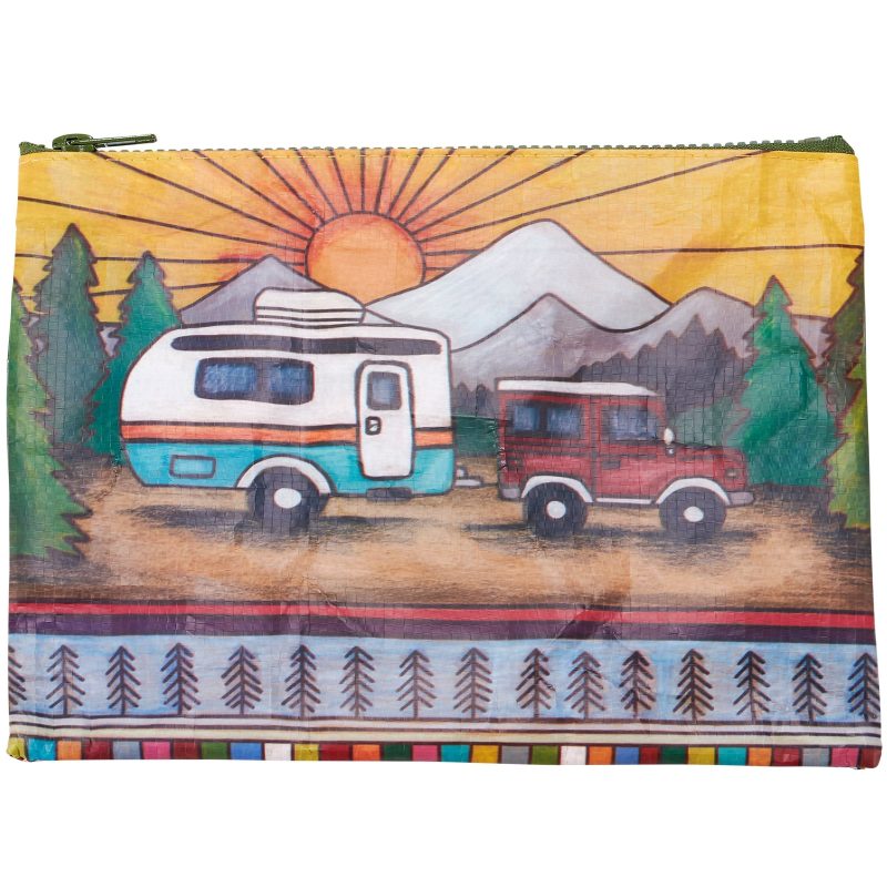 Camper Zipper Pouch Camping Themed Purse Pencil Case Organizer 9 50 x 7 8