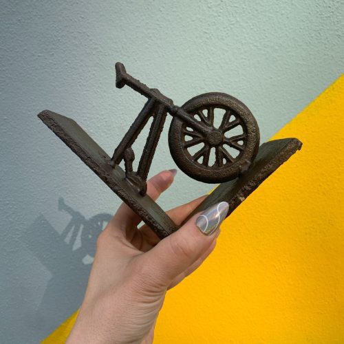 Cast Iron Bike Bookends Set Decorative Brown Bicycle Bookshelf Stand Support Brace Holder 5