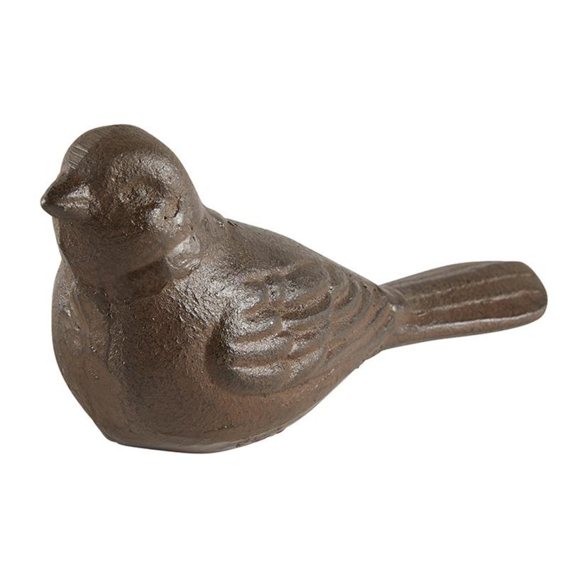 Cast Iron Bird Decor in Rustic Brown Decorative Table Shelf Figurine