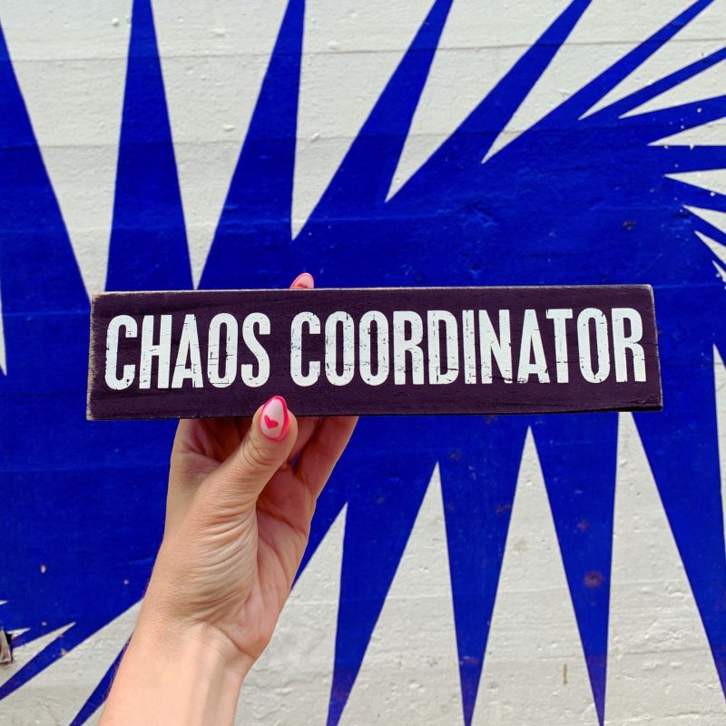 Chaos Coordinator Director Of Sarcasm Reversible Wooden Desk Plate 2