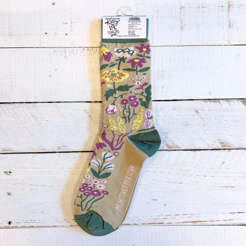 Chaos Coordinator Funny Socks in Green and Floral Gift for Her 4