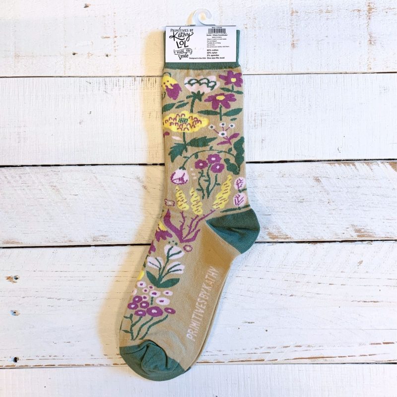 Chaos Coordinator Funny Socks in Green and Floral Gift for Her 4