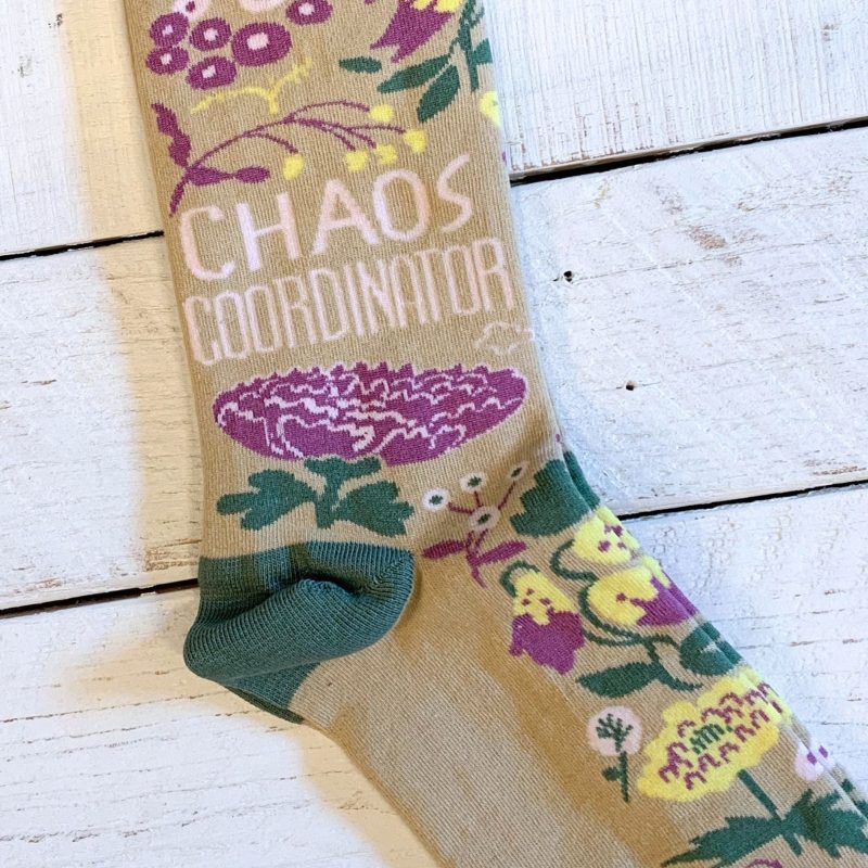 Chaos Coordinator Funny Socks in Green and Floral Gift for Her 5